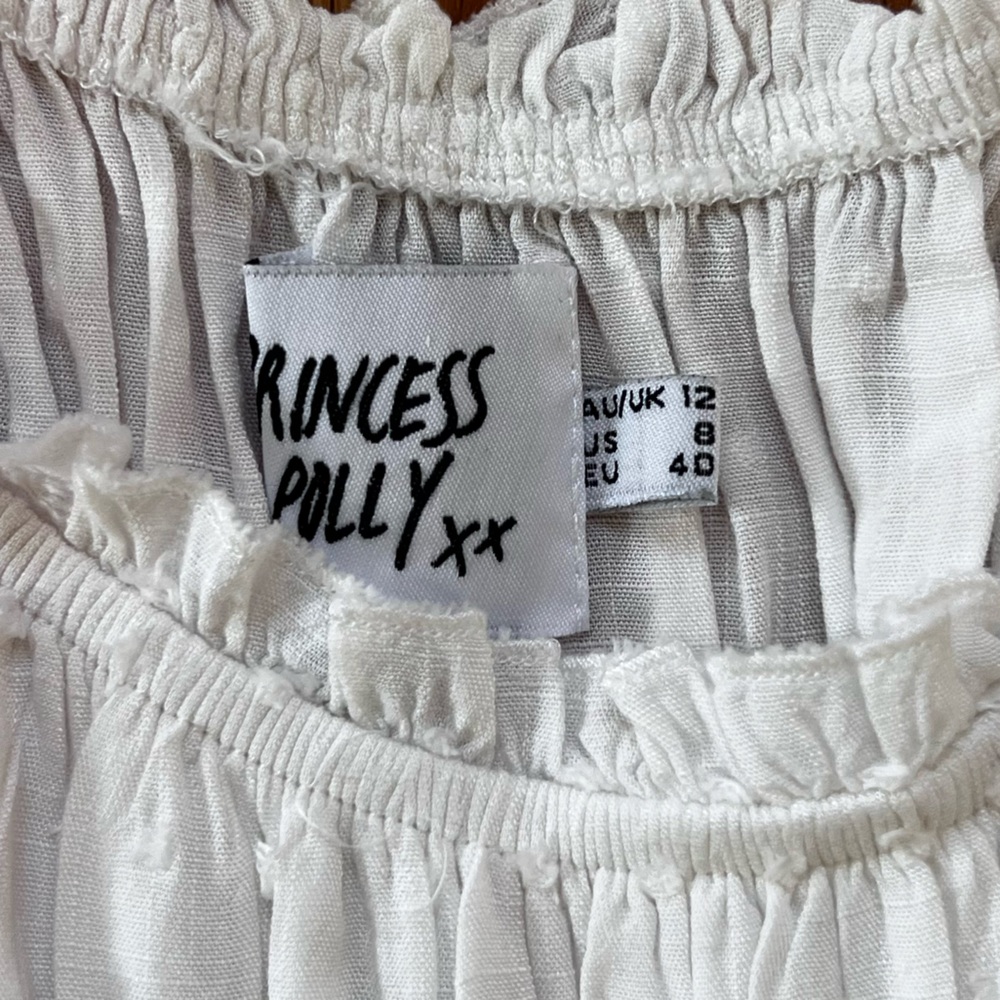 White Ruffle Romper - Picture 3 of 6